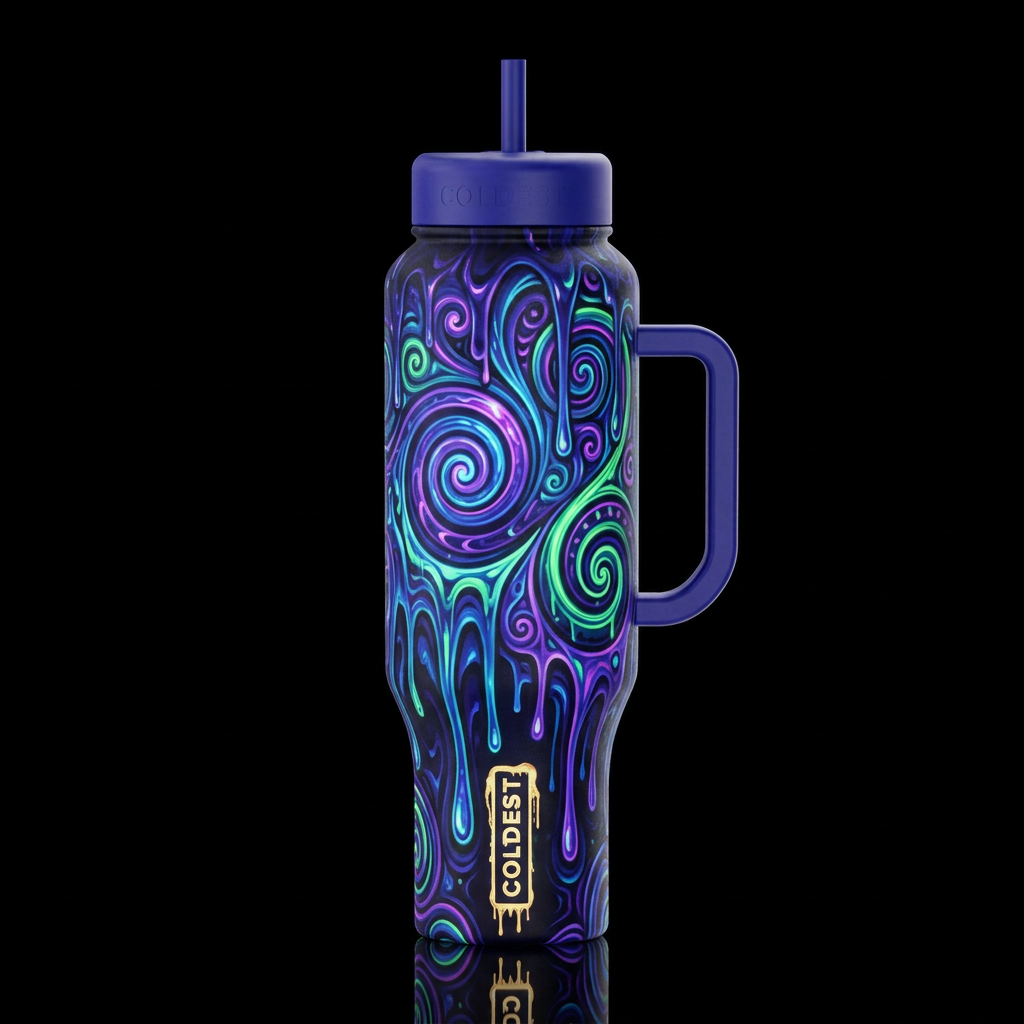 Hypnotic ooze water bottle design