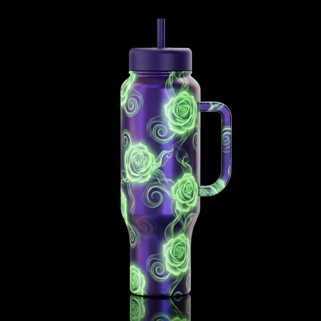 Radioactive Roses water bottle design