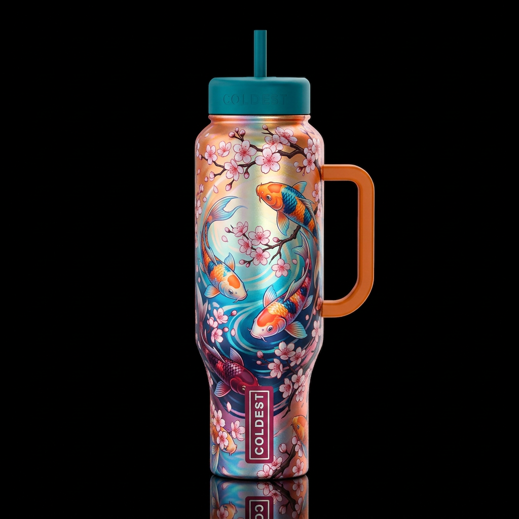 Koi water bottle design