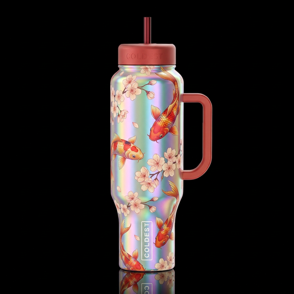 Koi water bottle design