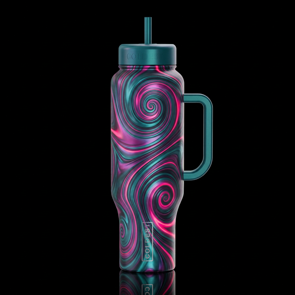 Hypnotic water bottle design