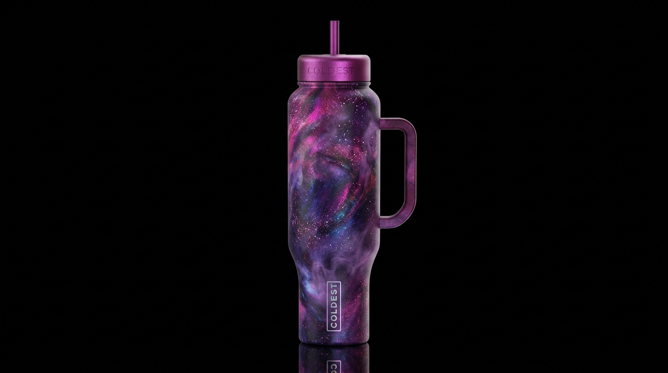 Fuchsia fusion water bottle design