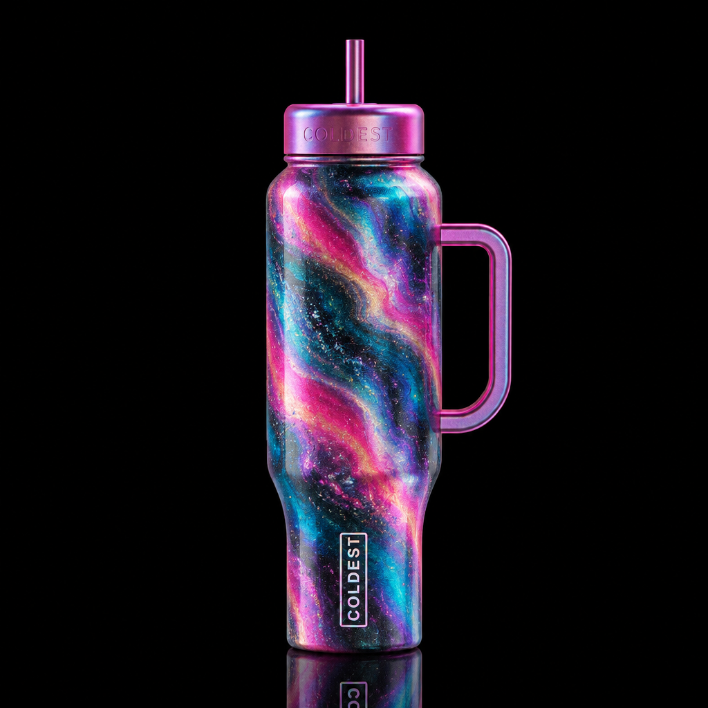 Pink Super Nova water bottle design