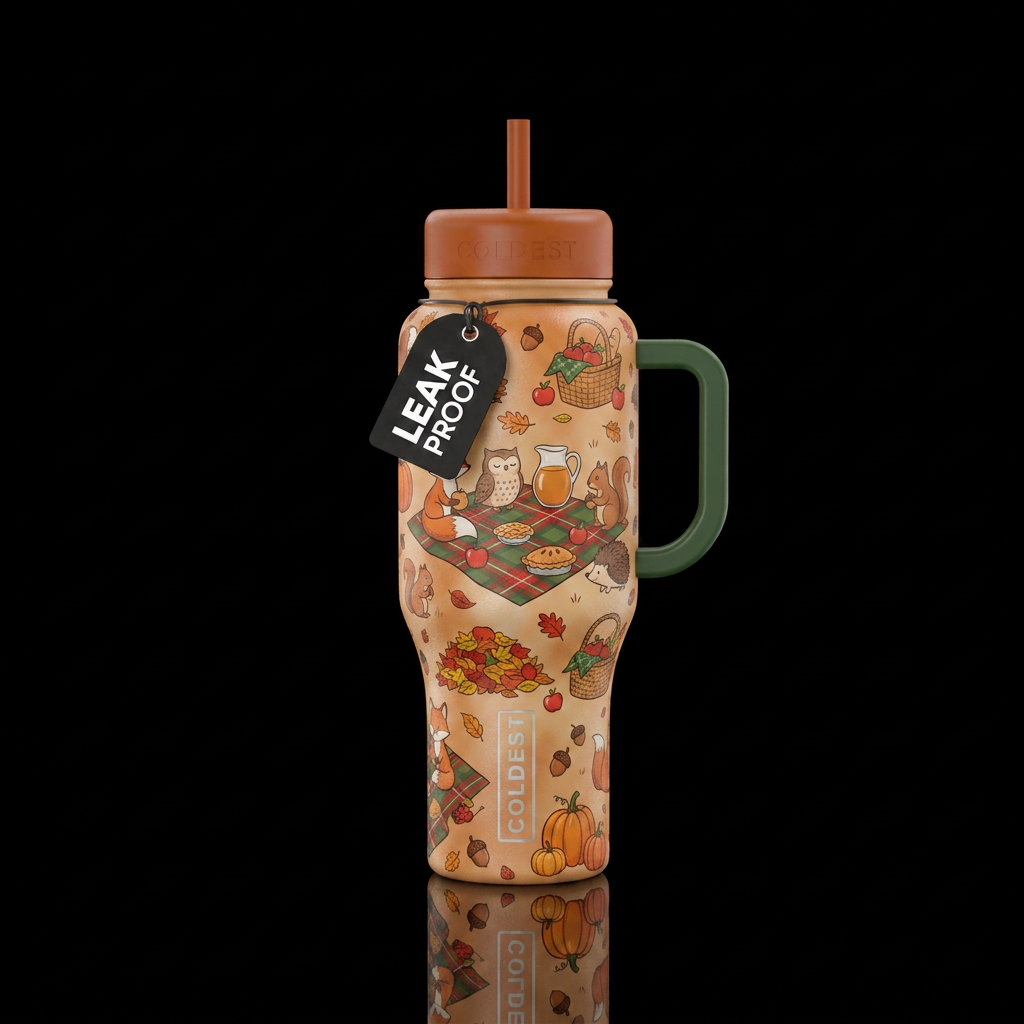 Woodland Fall Picnic — “Cute woodland animals havi... water bottle design
