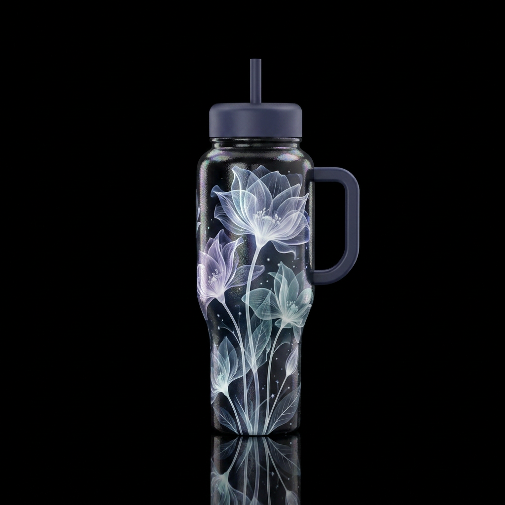 Moonlit Bloom water bottle design