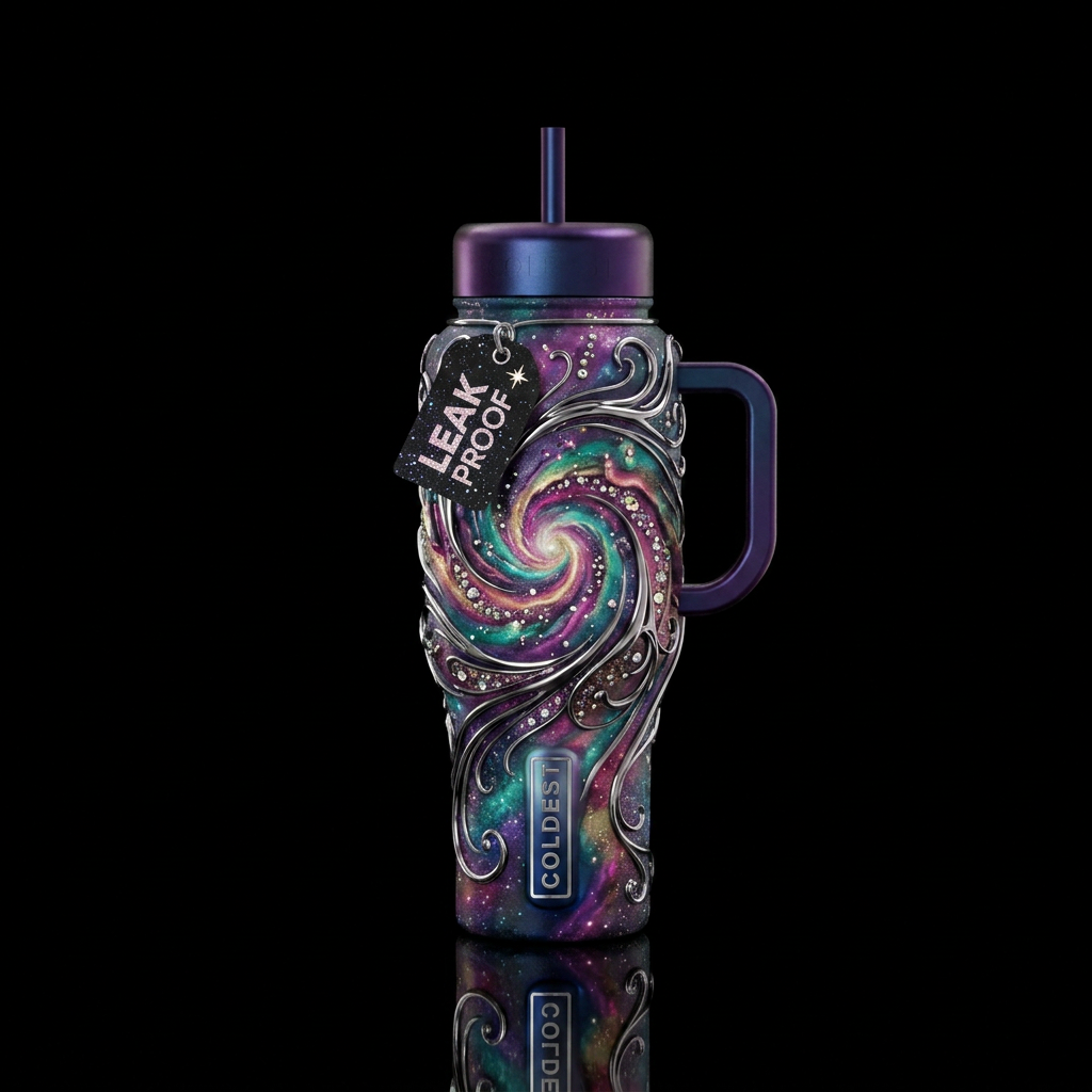 Make me something completely unexpected and colorf... water bottle design