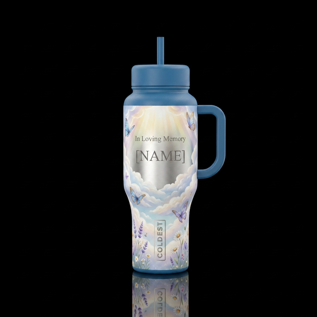 I want a beautiful memorial water bottle for someo... water bottle design
