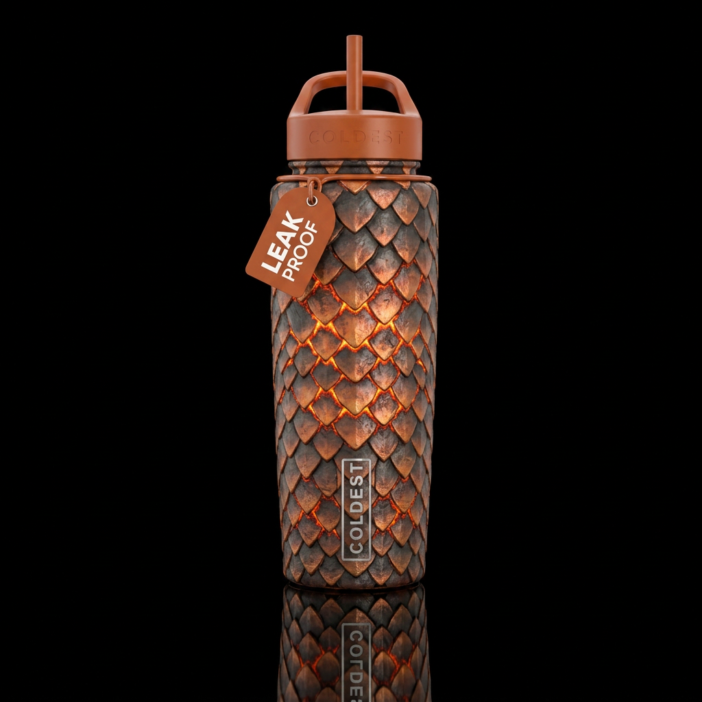 I need a dragon scale water bottle design in charc... water bottle design