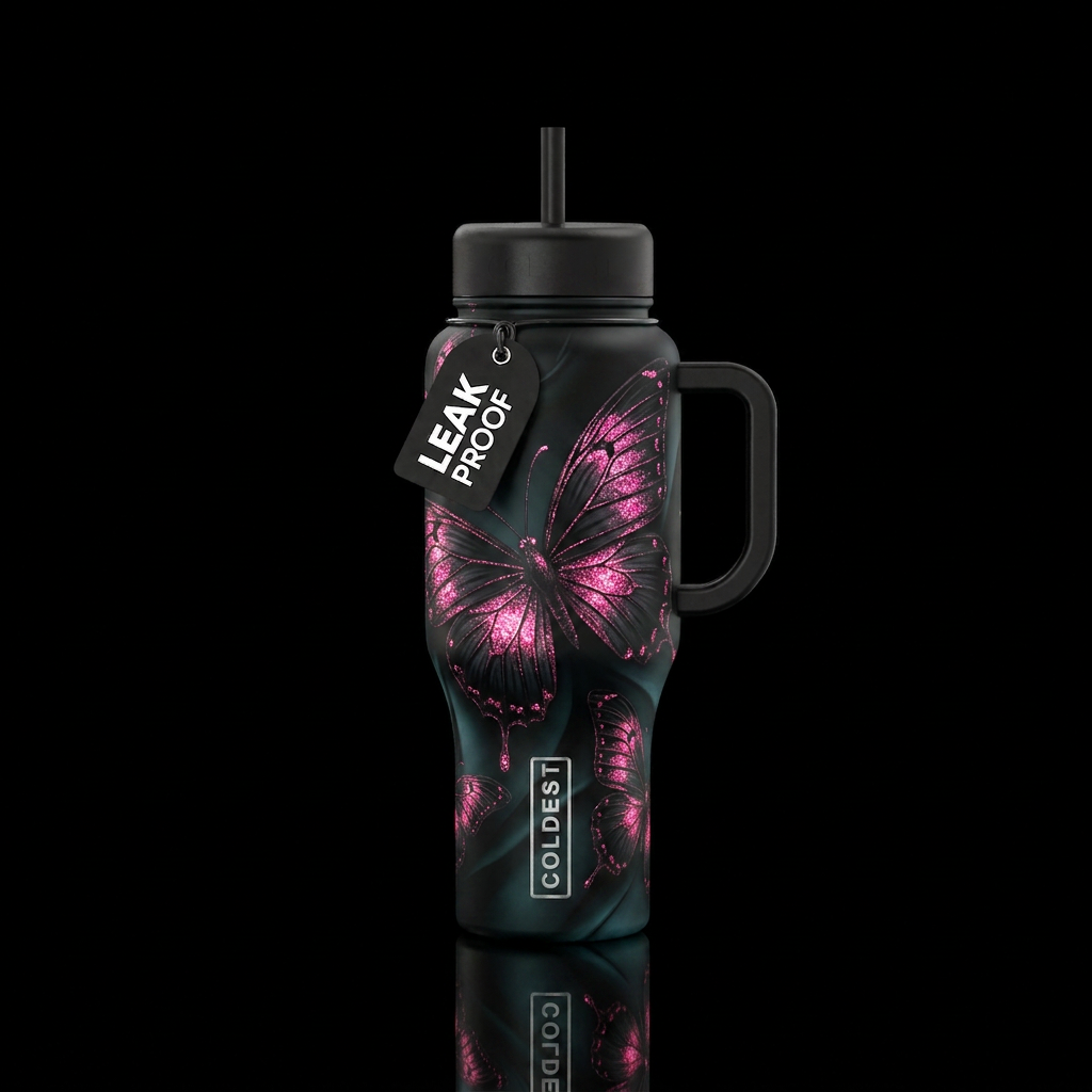 Midnight Flutter water bottle design