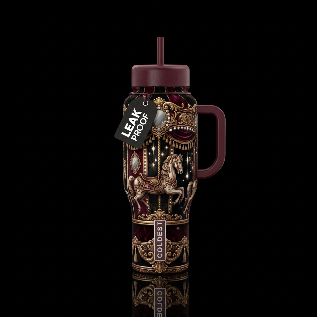 Midnight Carousel water bottle design