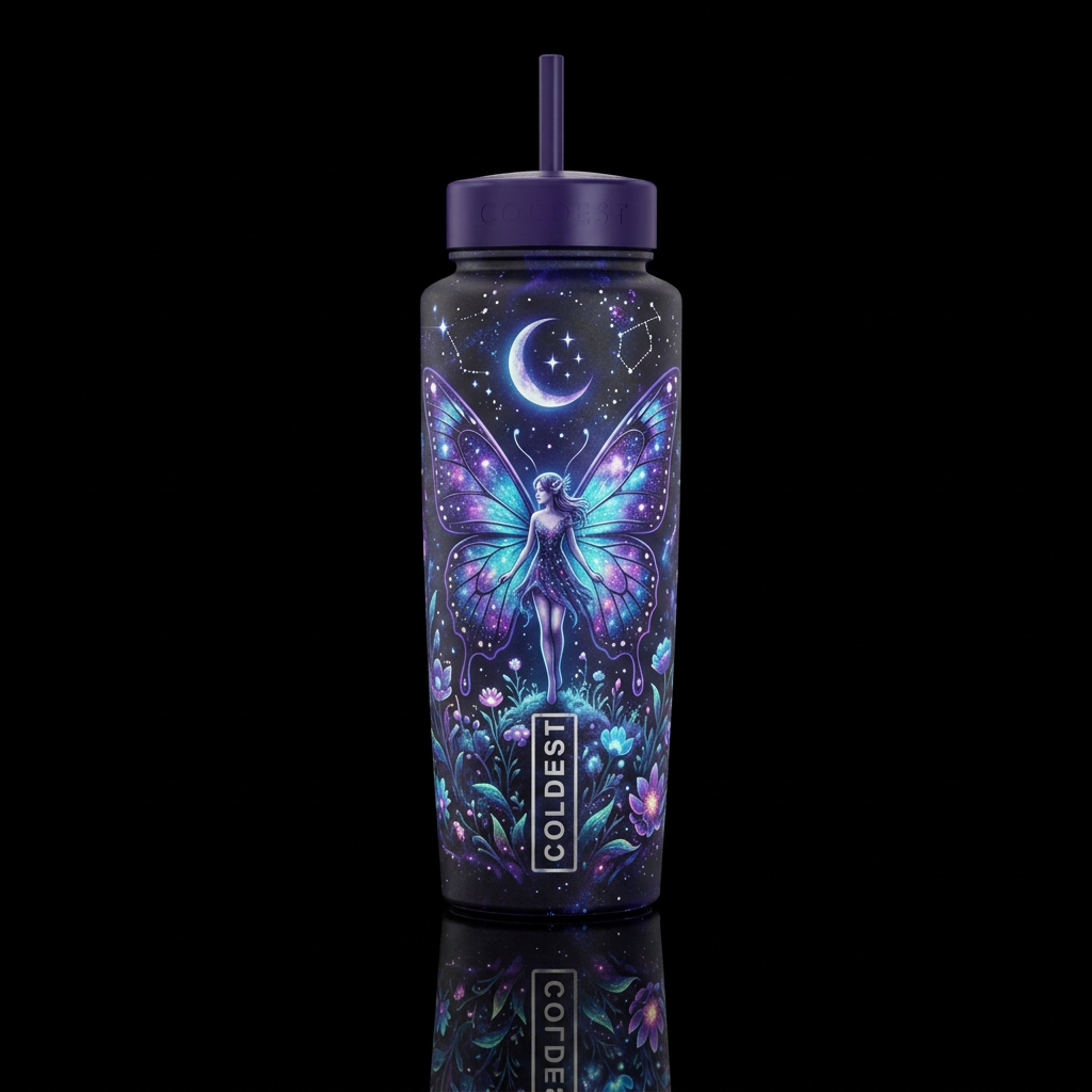 Celestial Butterfly Fairy water bottle design