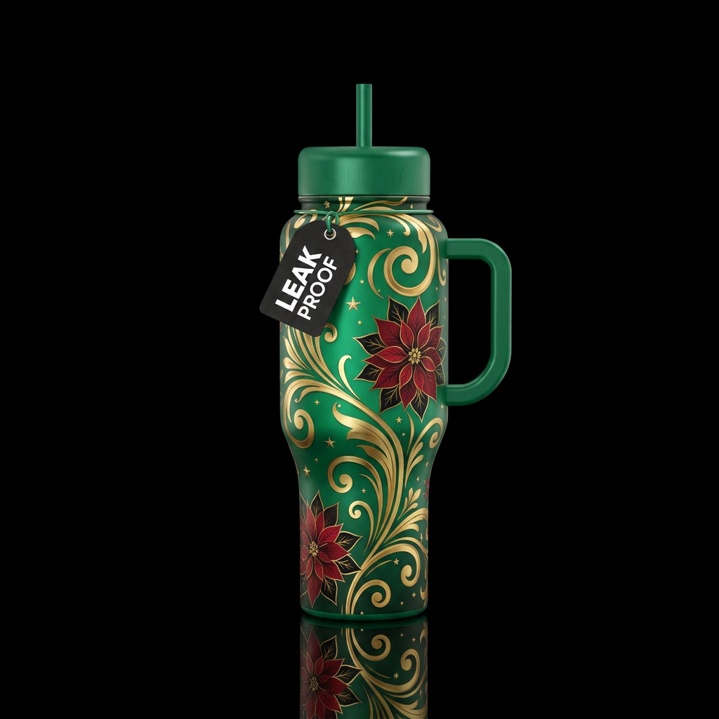 Emerald Elegance water bottle design