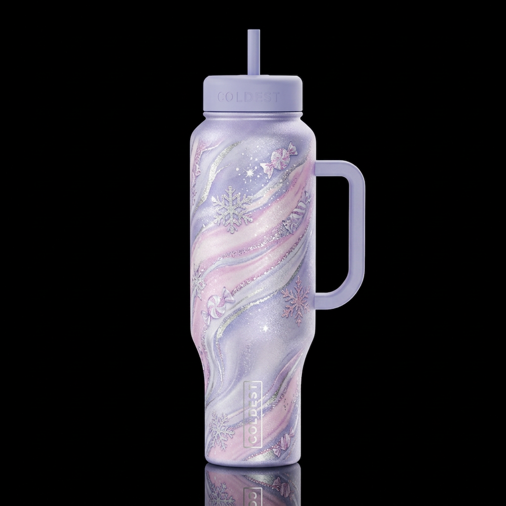 Sugarplum Sparkle water bottle design