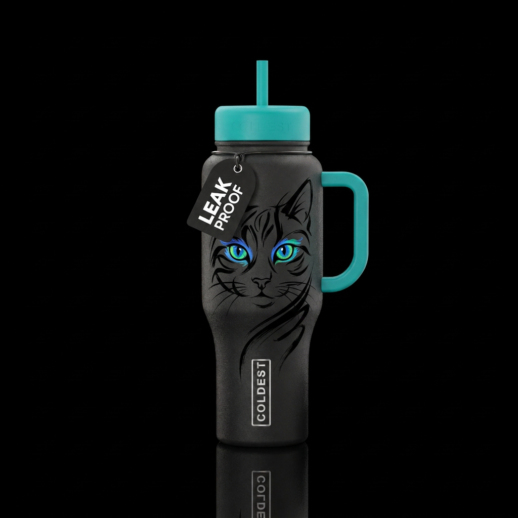 Abstract Cat water bottle design