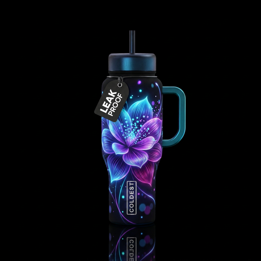Electric Bloom water bottle design