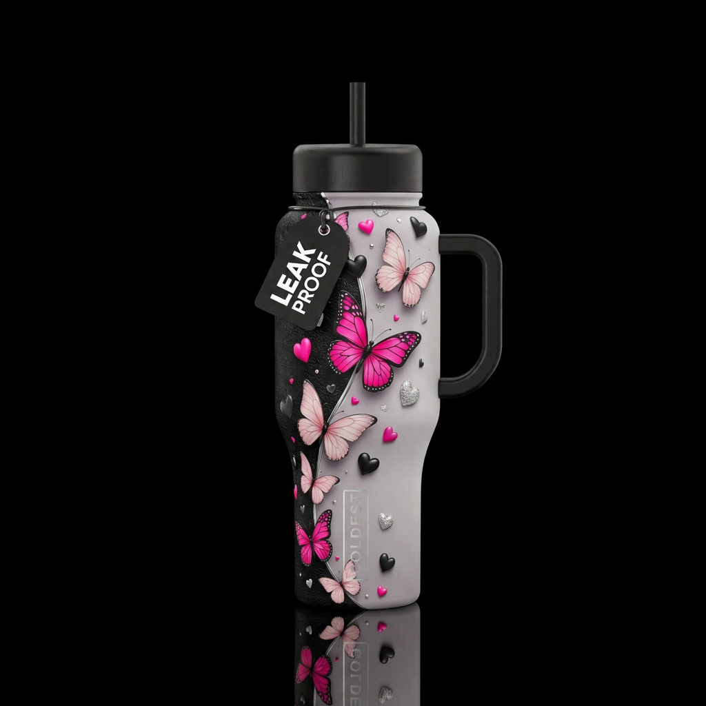 Midnight Flutter water bottle design