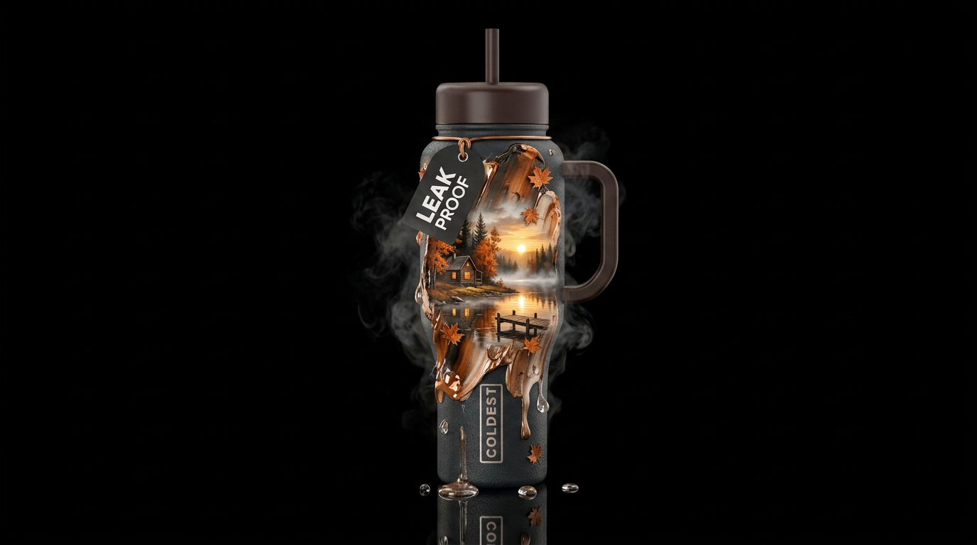 Autumn Afterglow water bottle design