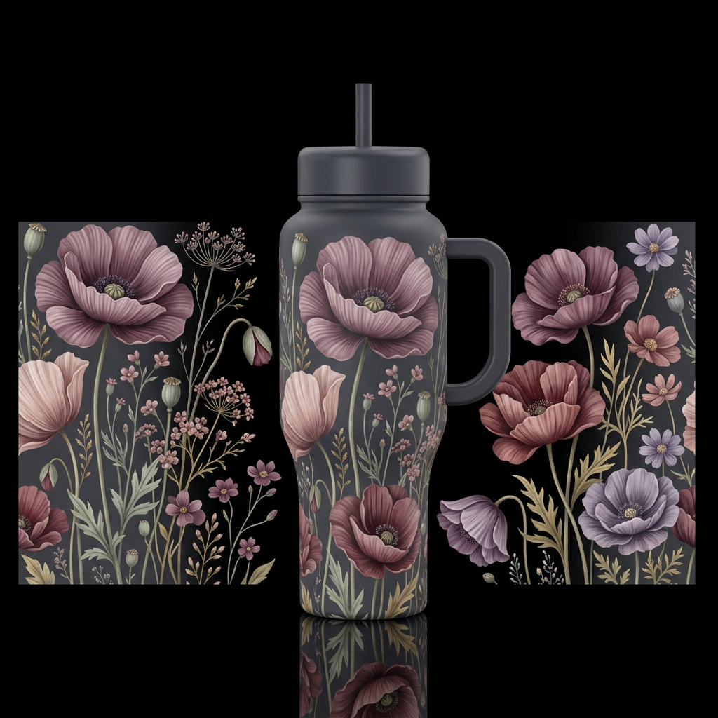 Velvet Twilight Garden water bottle design