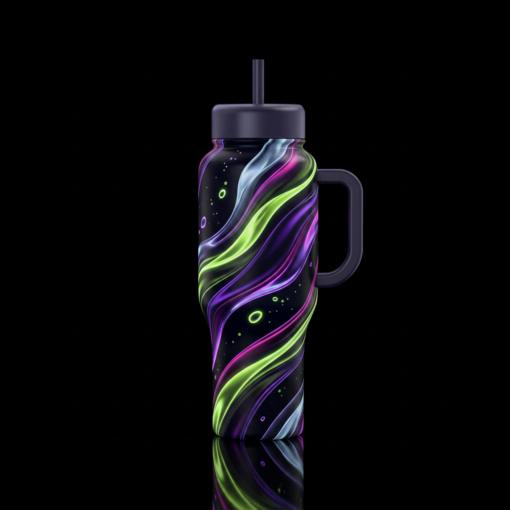 Neon Eclipse water bottle design