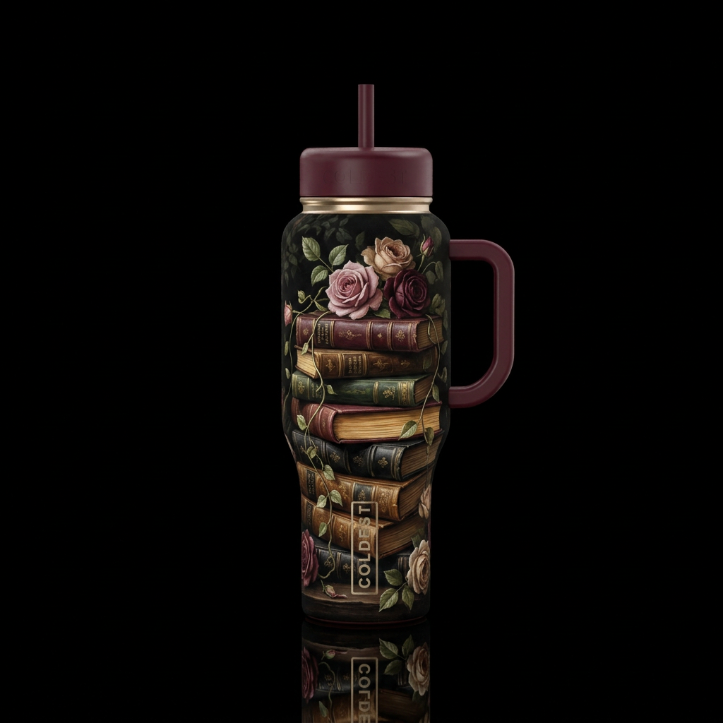 Whispers In Bloom water bottle design