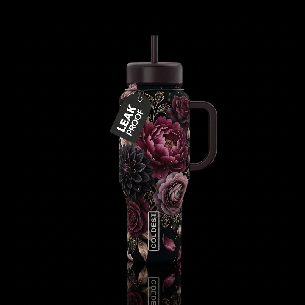 Midnight Bloom water bottle design