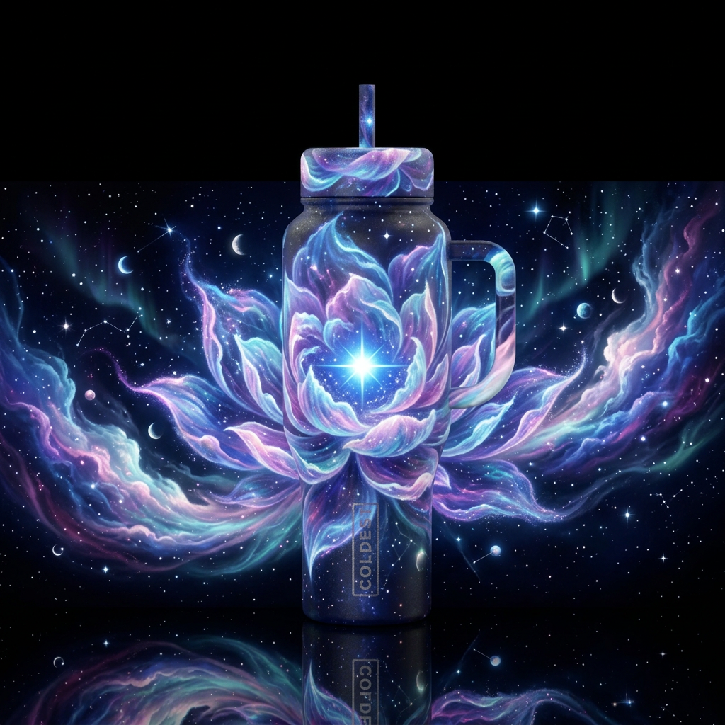 Celestial Bloom water bottle design