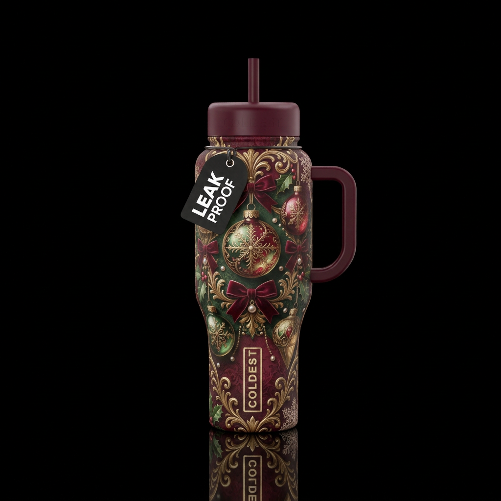 Victorian Christmas Jewel water bottle design