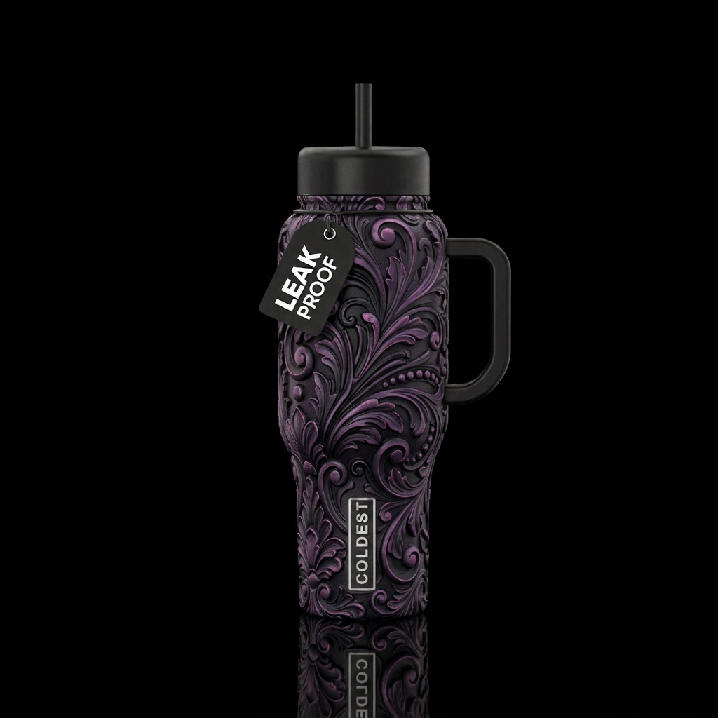 Velvet Amethyst - Create a richly textured, sculpt... water bottle design