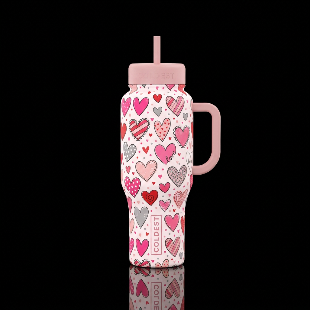 Heart Happy water bottle design