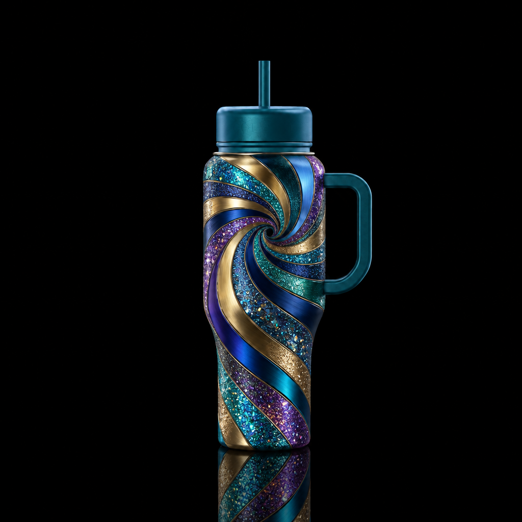 Enchanted Peacock water bottle design