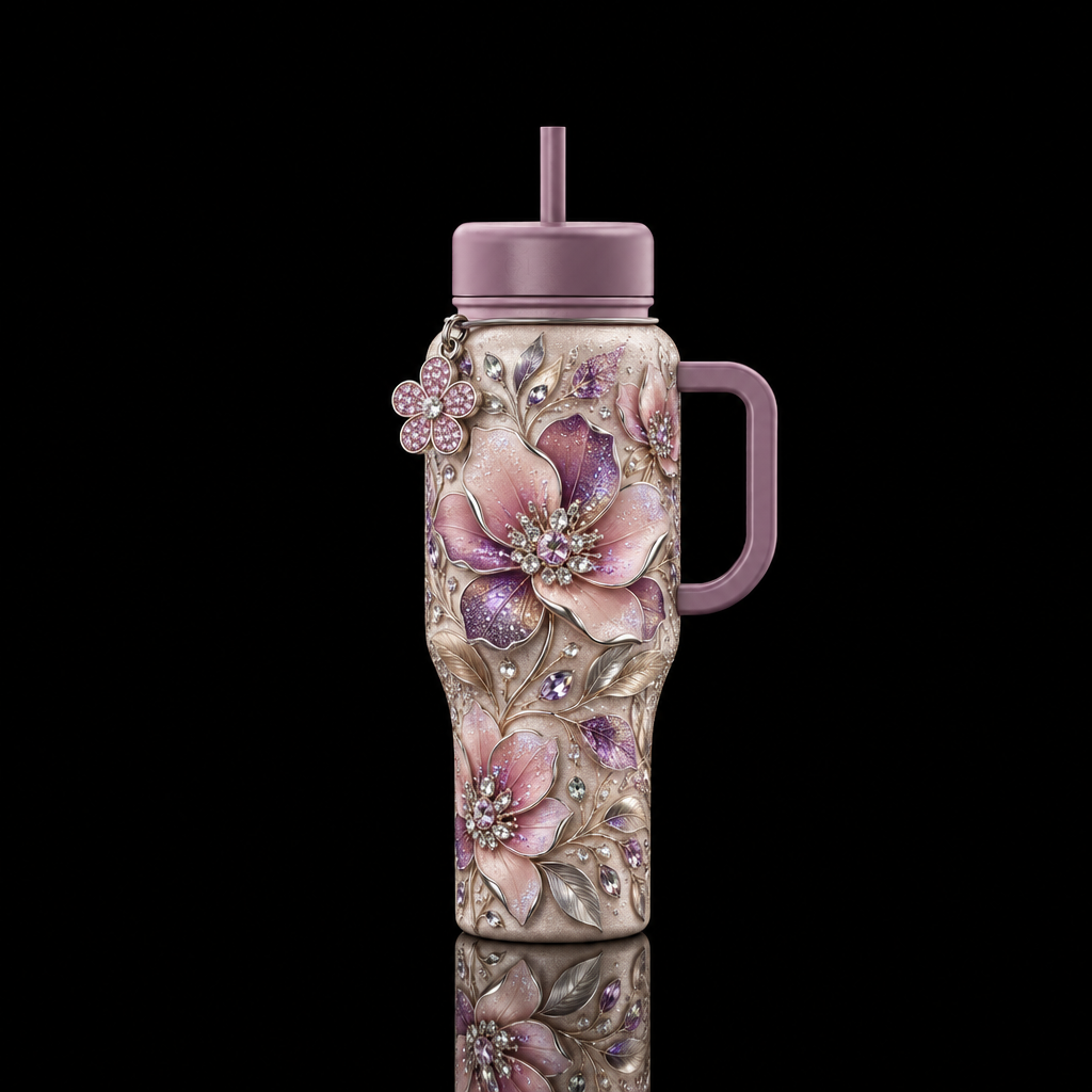 Sparkling Amethyst Blush water bottle design