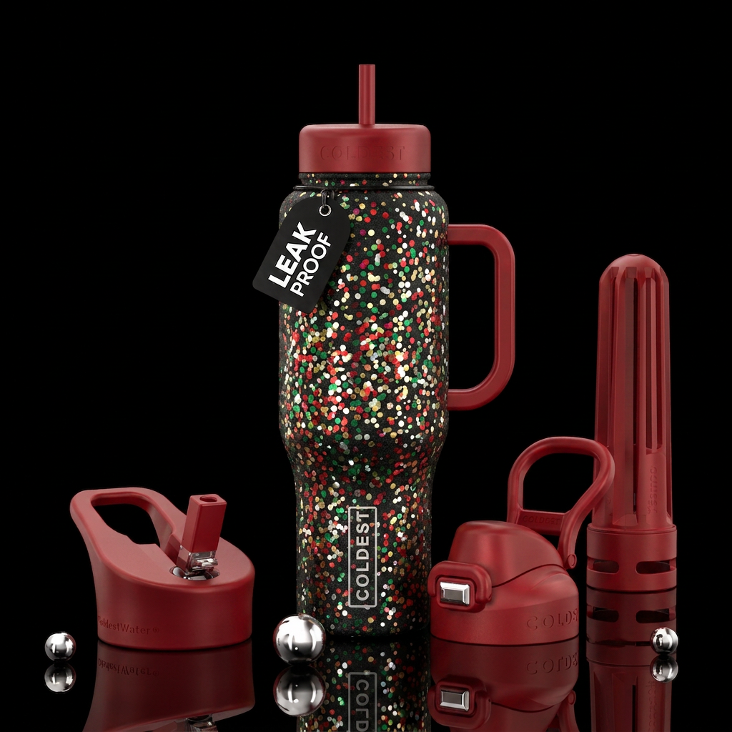 feeling festive water bottle design