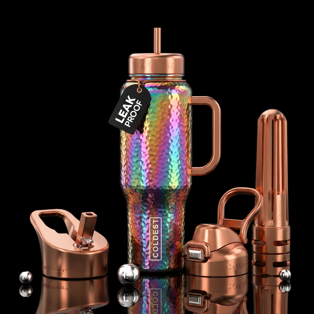 hammered copper water bottle design