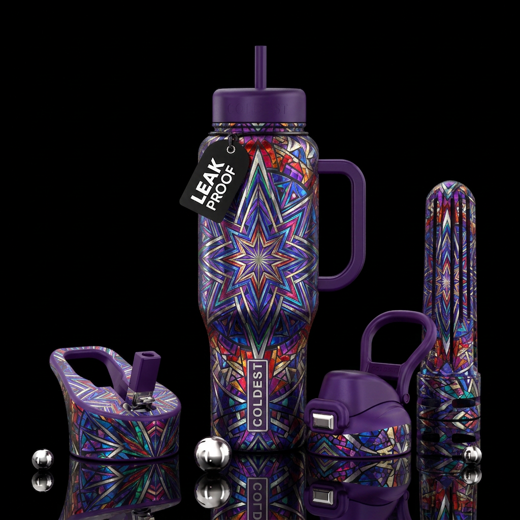 Bohemian geometry design water bottle design