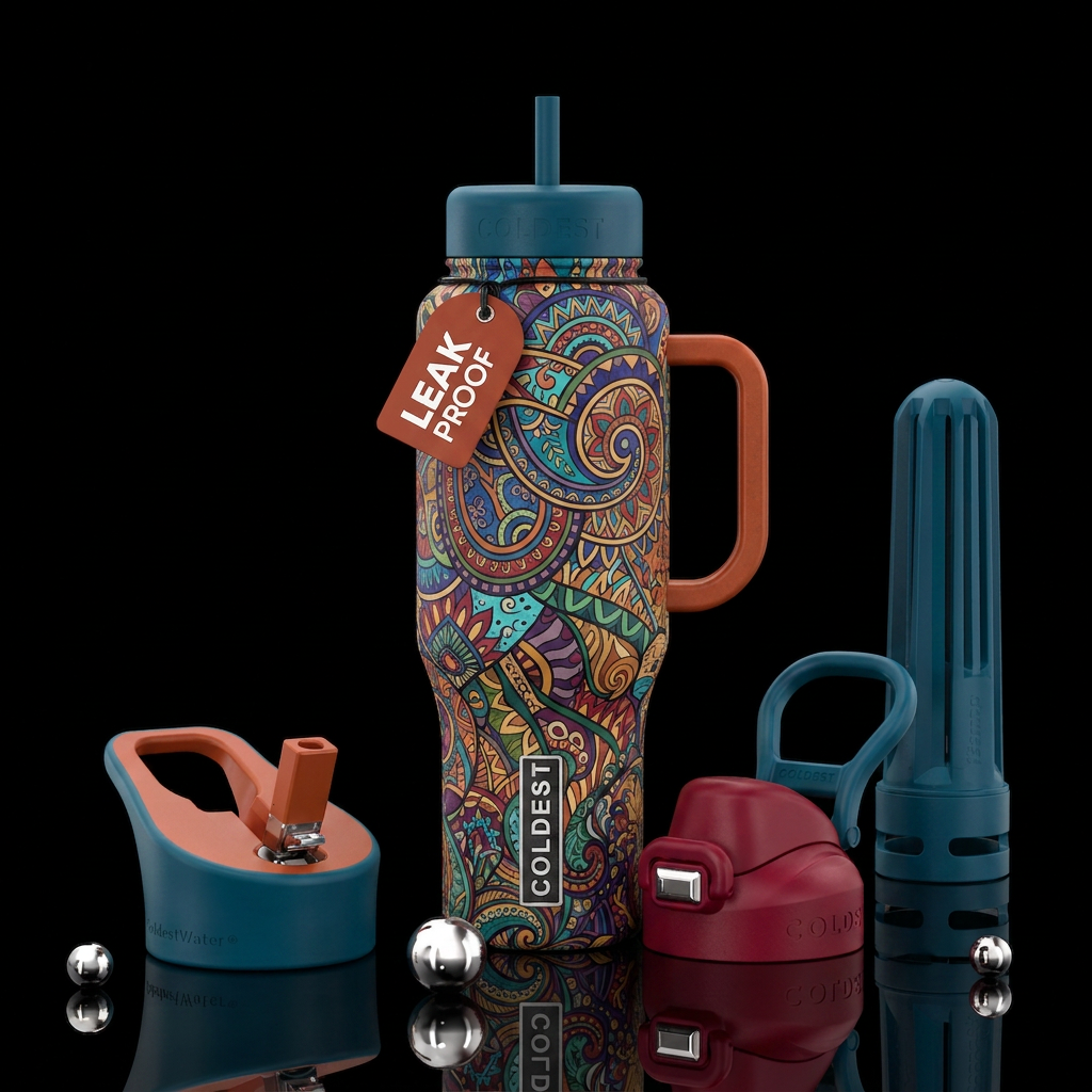 Bohemian influence water bottle design