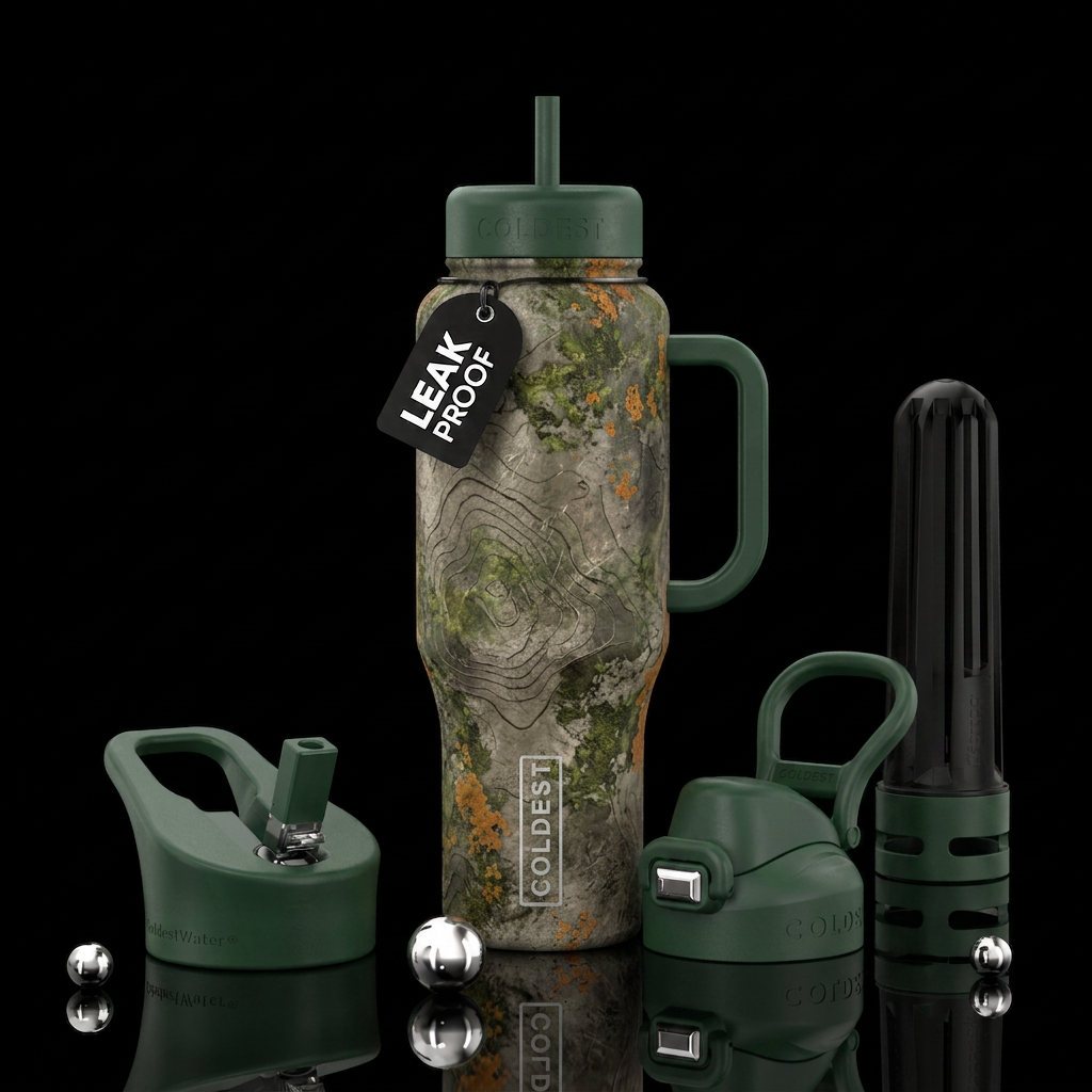 rugged outdoors water bottle design