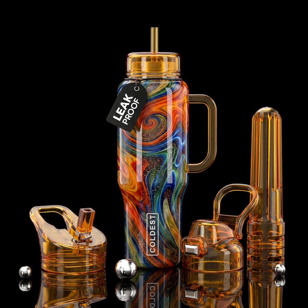 eternal flame glass art water bottle design