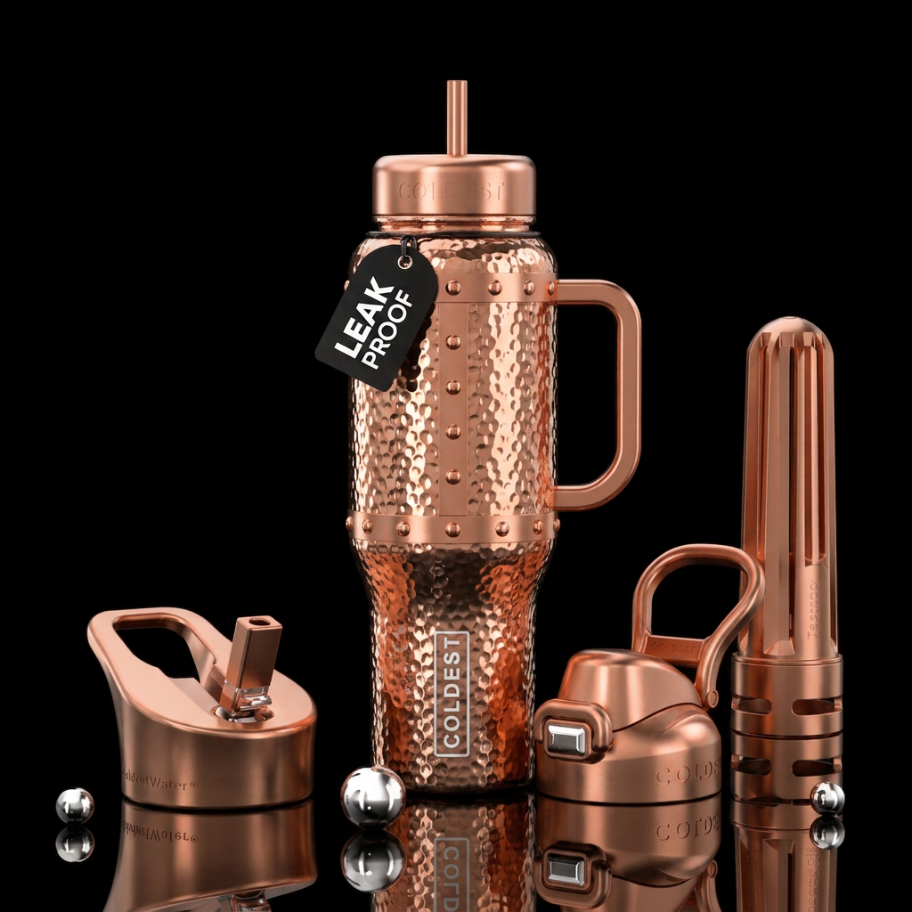 riveted reflection water bottle design