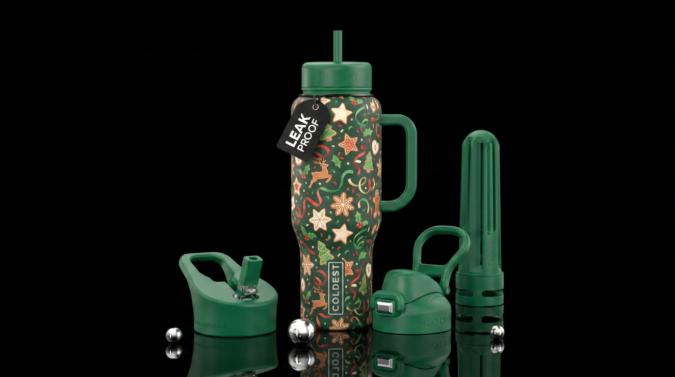 Christmas cookies water bottle design