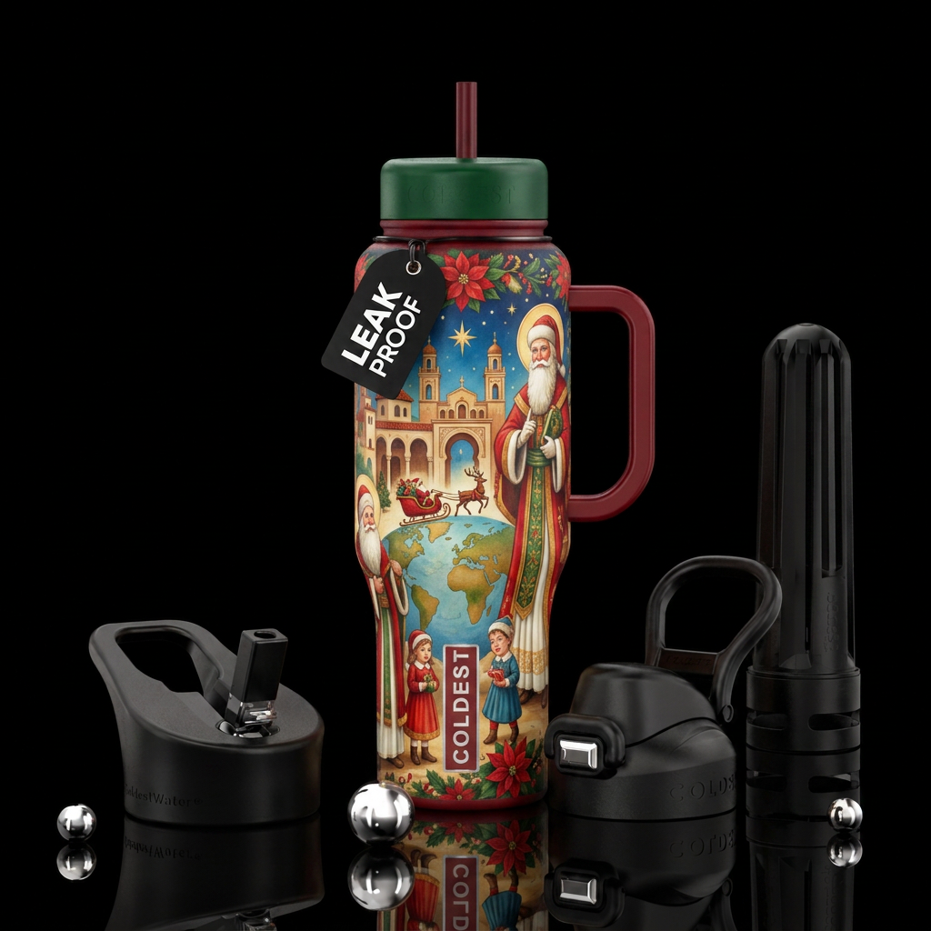 Spanish Christmas water bottle design