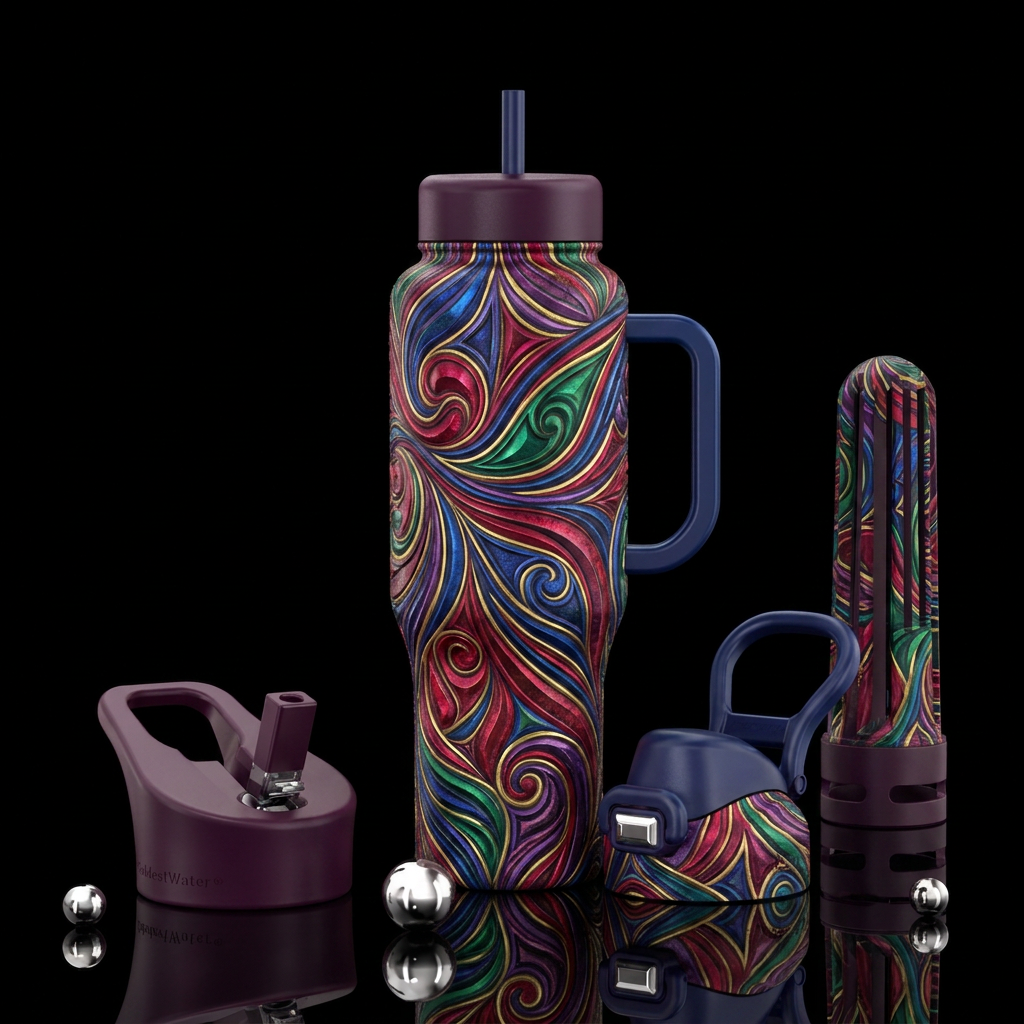 bold jewels water bottle design