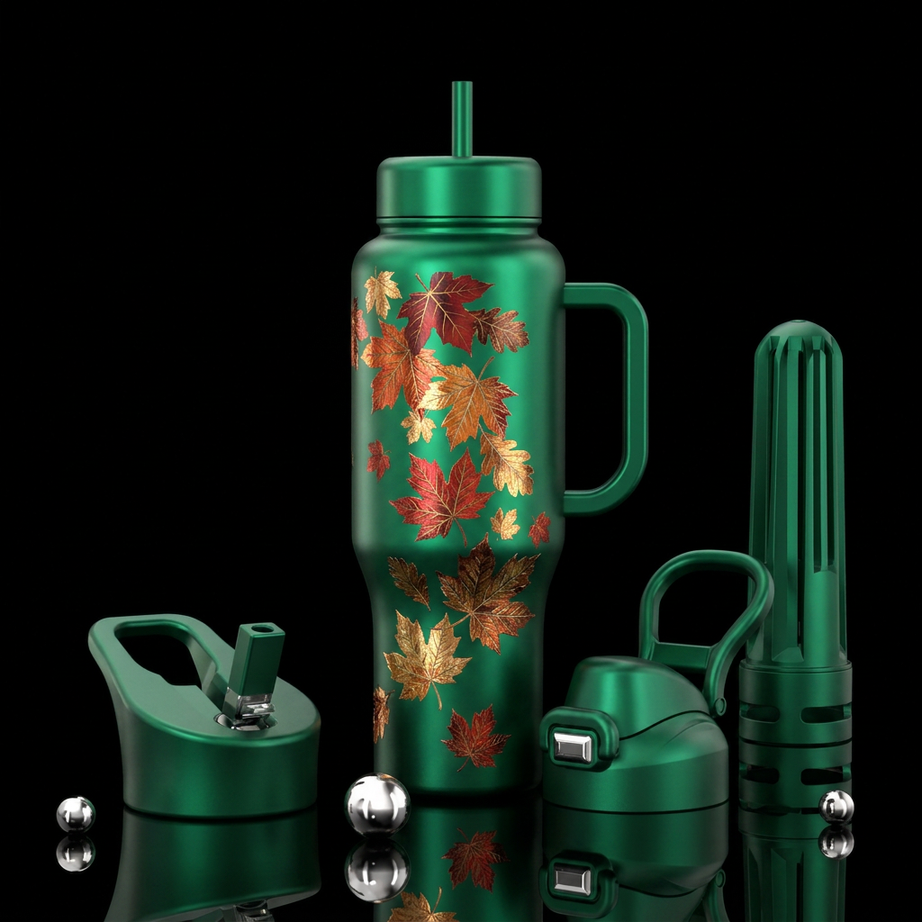 autumn falls water bottle design