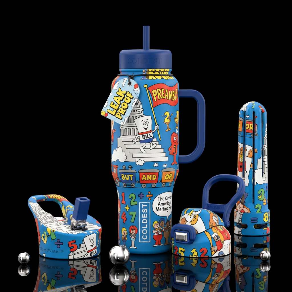Saturday morning lessons water bottle design