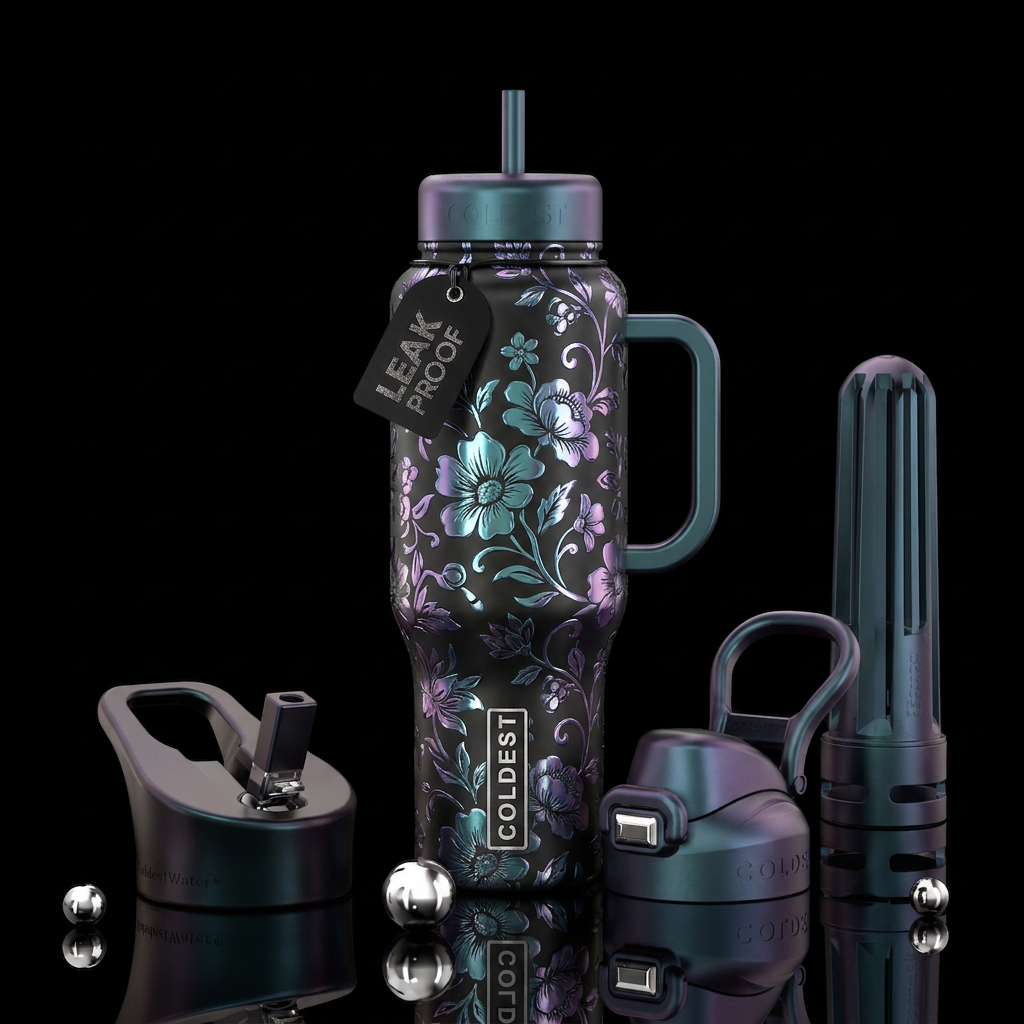 floral reflections water bottle design