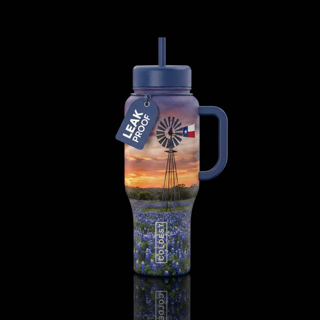 sun goes down water bottle design