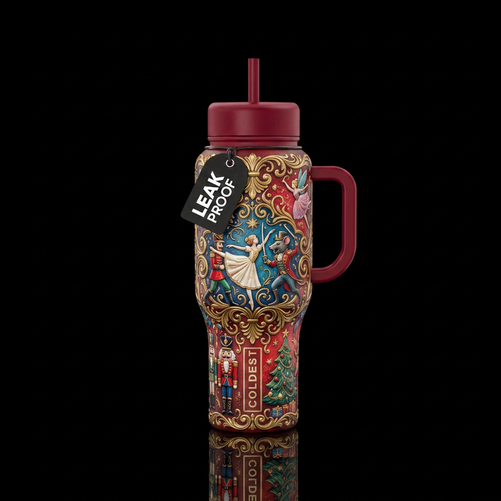 Christmas ballet water bottle design