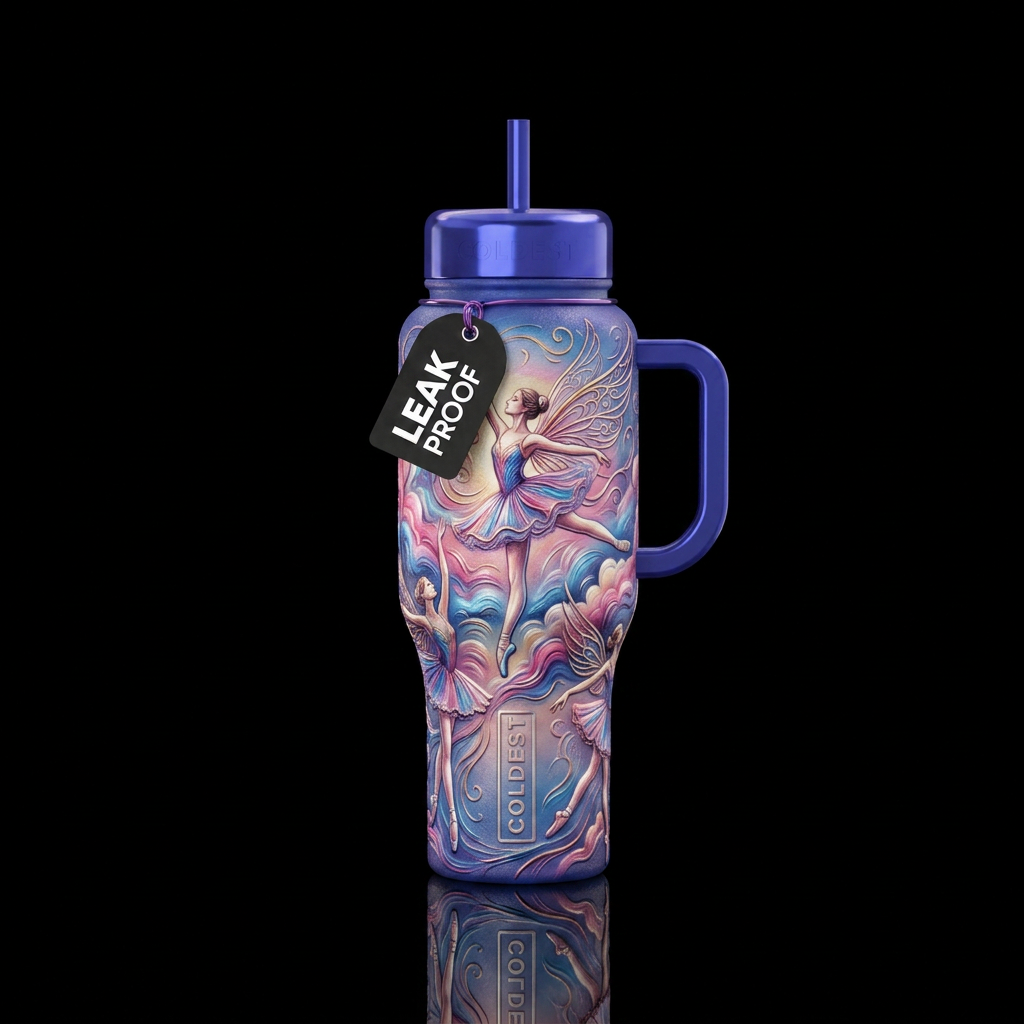 walking in the air ballet inspired artistic design... water bottle design