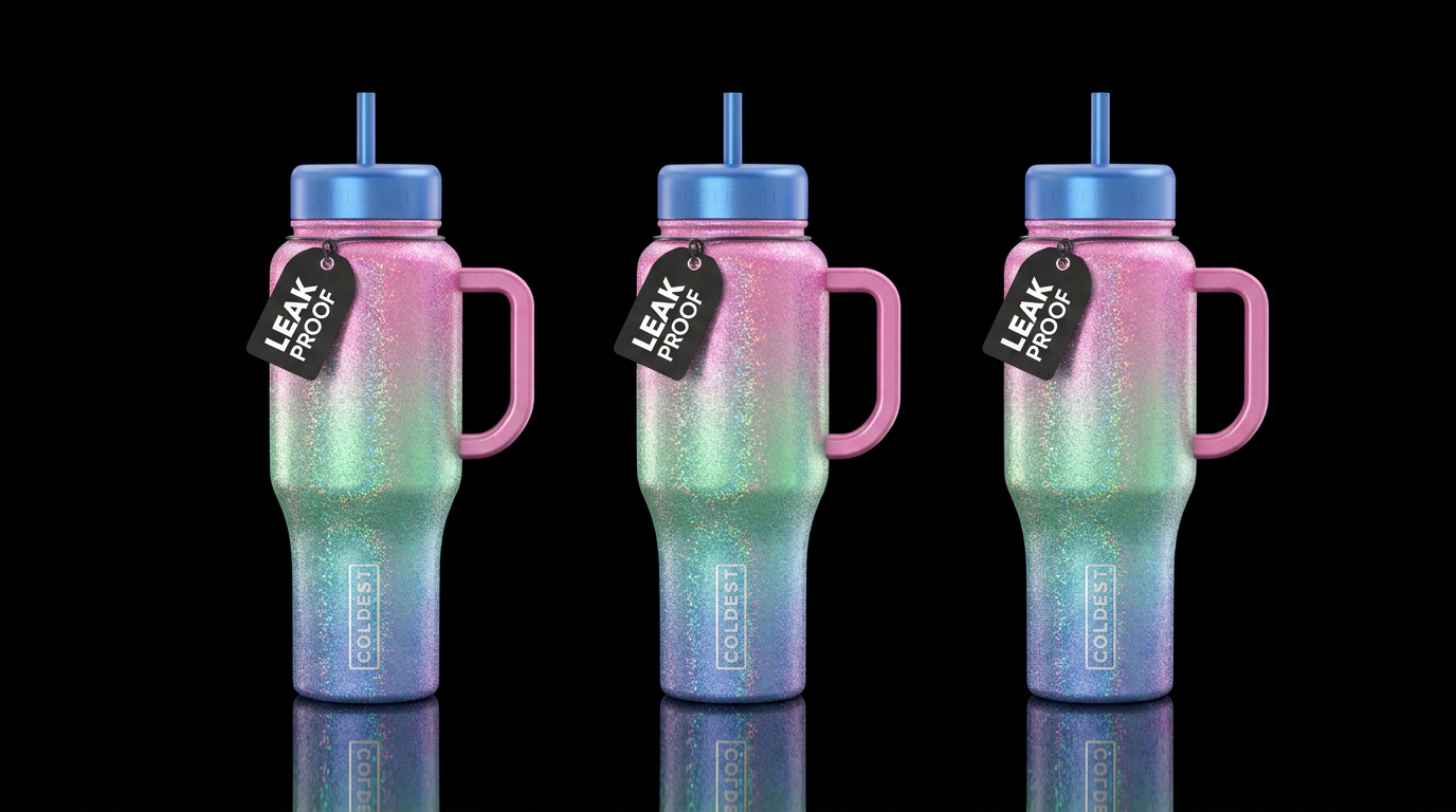 iridescent shift water bottle design