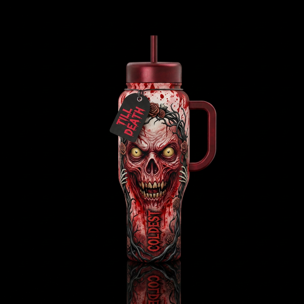 Bridezombie water bottle design