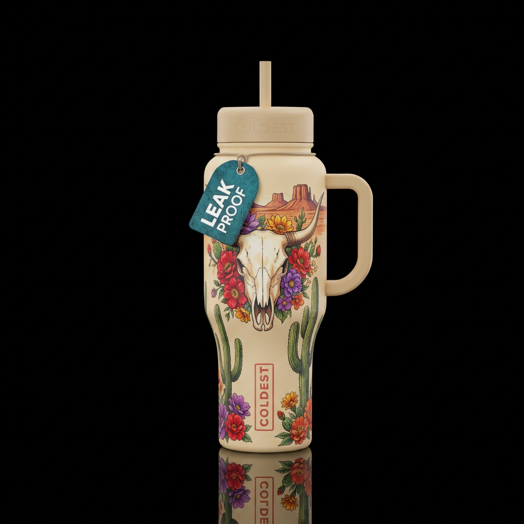Southwest bloom water bottle design
